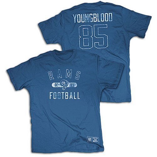 Jack Youngblood #85 Los Angeles Rams Practice Field Legend Blue T-Shirt