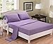 Honeymoon 1800 Brushed Microfiber Embroidered Bed Sheet Set, Ultra Soft, Queen - Purple