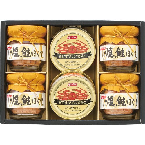 【お歳暮】ニッスイ　紅ずわいがに缶・焼鮭瓶詰詰合せ