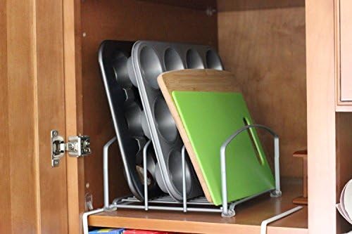 Kitchen Storage Rack Pot Pan Cookware Lid Pantry Organizer Silver Coating Holder