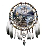 Native American Inspired Genuine Leather Dreamcatcher With Wolf Art: Spirits Of The Forest by The Bradford Exchange