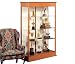 Waddell Traditional Display Case with Fabric Backing Autumn oak/oyster backing