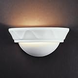 Justice Design 1030-BIS, Ambiance Ceramic Wall Sconce Lighting, 1 Light, 100 Total Watts, Bisque