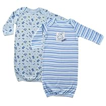 Hudson Baby Infant Gowns 2-Pack - Little Doggie Blue, 0-6 months
