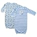 Hudson Baby Infant Gowns 2-Pack - Little Doggie Blue, 0-6 months