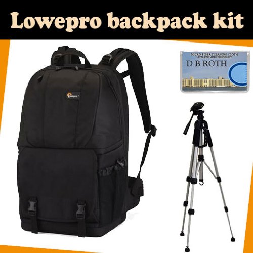 LowePro Fastpack 350 (Black) plus a 57 inch TR-60N Camera Tripod and a DB ROTH Micro Fiber Cloth - ALL for $112.95