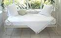 Washed Cream Metal Day Bed Frame Shabby Chic Style.