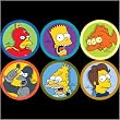 Simpsons Six Button Pack - Radioactive Man, Bart, Blinkie, King Kong Homer, Grandpa, Homer