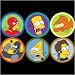 Simpsons Six Button Pack - Radioactive Man, Bart, Blinkie, King Kong Homer, Grandpa, Homer