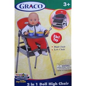 Graco My Little 2 in 1 Doll High Chair and Low Chair Toys R Us Exclusive (2004) by Graco My Little 2 in 1 Doll High Chair, Toys R Us Exclusive