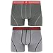 adidas Men's Athletic Stretch Trunk Underwear (2-Pack), Marl Heather Black/Ray Red Grey/Black/Ray Red, X-Large