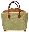Natural Straw / Beach / Shopper / Tote Medium Bag With Red Handles 15"x10"x9"