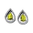 14K White Gold Peridot and Diamond Earrings