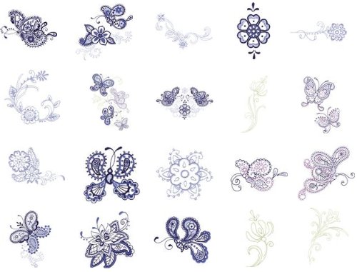 Brother/Babylock Embroidery Card PAISLEY BUTTERFLIES 