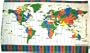 Kanga - World Map with Time Zones Printed On Cloth