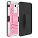 Zenic Hybrid Dual Layer Armor Defender Protective Case Cover with Kickstand & Belt Clip Holster Combo for LG Stylus 2/LG G Stylo 2 - Pink/Grey