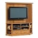 Corner TV Stand with Hutch - Carolina Oak Finsh