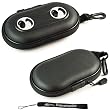Black Portable Hard Case Cover Shell with Integrated Speakers ( Ideal for iPhones, iPods, Zunes, MP3 Players, Cell Phones, and players with a 3.5 mm audio input )