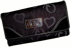 Xoxo Checkbook Wallet Flourish Black Signature Logo