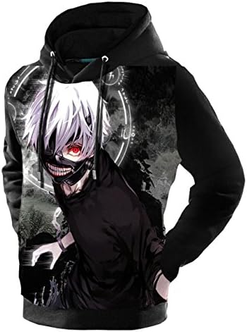 Anime Tokyo Ghoul Costume Kaneki Ken Sweatshirt Cosplay Hoodie Casual Sport Clothing (M, Pattern B)