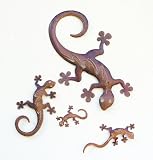 Geckos aus Metall 4er-Set braun