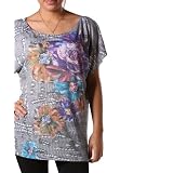 Plus Size Wave Of Gray Floral Top