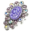 Flower Purple Cameo Brooches And Pins Vintage