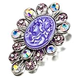 Pugster Flower Purple Cameo Brooches And Pins Vintage