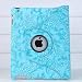 Ctech 360 Degrees Rotating Stand (Blue) Stylish Embossed Flowers Case for iPad 3 / The New iPad (3rd Generation) /iPad 2 with Bonus Stylus, Supports Smart Cover Wake/Sleep Function