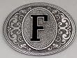 MONOGRAM LETTER "F" ENAMEL  BELT BUCKLE