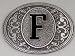 MONOGRAM LETTER "F" ENAMEL  BELT BUCKLE