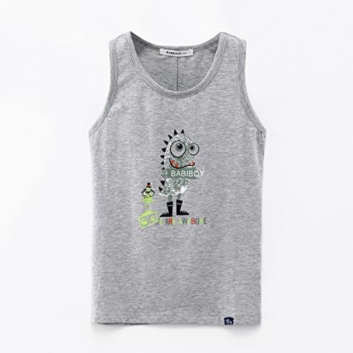 Babilele Monster Pattern Boys Children Sleeveless (5T, gray)