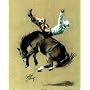 Animal Cowboy Horse Rodeo Riding Art Poster Print - 16" X 20"