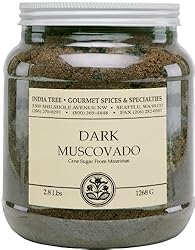 India Tree Dark Muscovado Sugar, 2.8-Pound Jars (Pack of 2)
