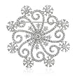 Snowflake Shaped Brooch with Clear CZ (Prong-Set) Snowflake Shaped Brooch with Clear CZ (Prong-Set)