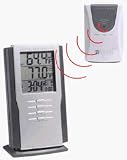 CABLE FREE THERMOMETER WITH RADIO CONTROLLED CLOCK