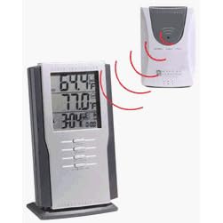CABLE FREE THERMOMETER WITH RADIO CONTROLLED CLOCK by Oregon Scientific