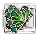 May Emerald Color Crystal Butterfly Birthstone Insect Animal Italian Charm