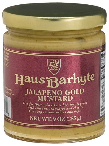 Haus Barhyte Mustards Jalapeno Gold Mustard, 9-Ounce Jars (Pack of 12) by Haus Barhyte Mustards
