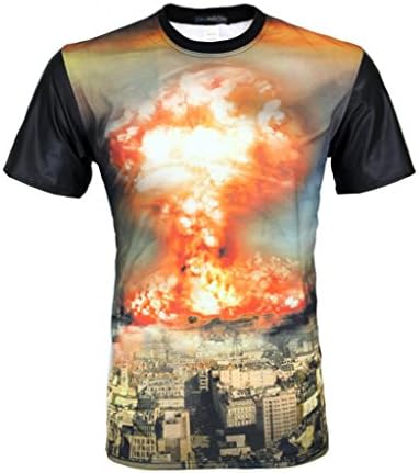 Bleu Evolution Men's Sublimation T-Shirt with PU Sleeves "Nuke", XX-Large, Multi