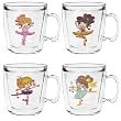 Cute Ballerinas (CAU)12 oz Insulated Coffee Mug Set, Clear (4 designs)