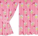 Fifi & The Flowertots Pair of Readymade Curtains + Tiebacks 66" x 54"