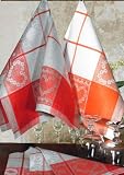 Armani International, Romance in Cucina Linen Cotton Kitchen Towels Set, 4-pieces