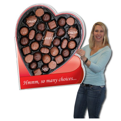 2' x 3' Box of Chocolates HUGE Valentine's Day Card w/Cardboard Envelope