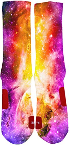 Brand New Custom Galaxy Elite Socks With Design (Medium, Galaxy 1)