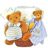 New Baby Boy's Firsts Gift Basket - Shower Gift Idea for Newborns