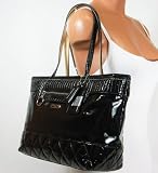 Coach Poppy Liquid Gloss Patent Large Tote Bag Black 18674