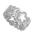Sterling Silver Ring - Stars - Mother of Pearl and Clear CZ - 11 mm, Sizes 5-10