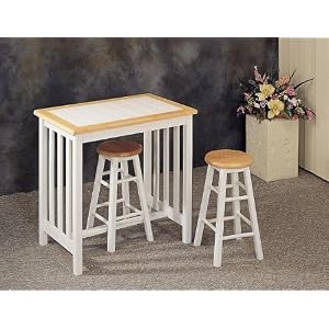 3 Piece Natural-White Bar Stool Set By Coaster Furniture by Coaster