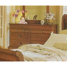 Classic Traditional Cherry Finish Solid Wood Storage Dresser